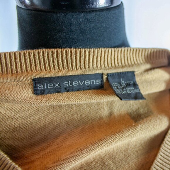 Alex Stevens Sweater V Neck Cotton Diamond Weave Size L - Picture 4 of 4